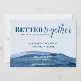 Convite Chic Melhor junto com o pincel de aquarela azul tr