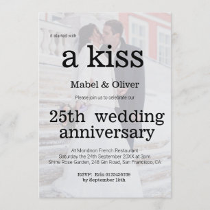 Convite Chic Moderno para Aniversário de Casamento