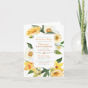 Convite Chic Yellow Spring Anemones Beautiful Graduation