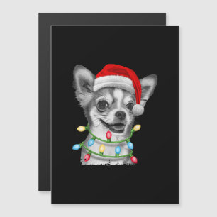 Convite chihuahua santa luzes árvore de natal presentes de