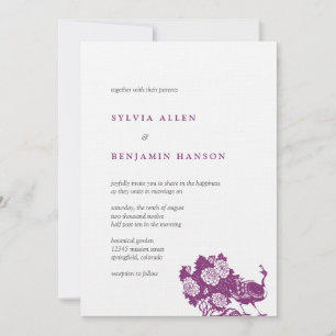 Convite chique do casamento do jardim cinzento