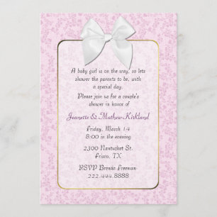 Convite chique do chá de fraldas do casal