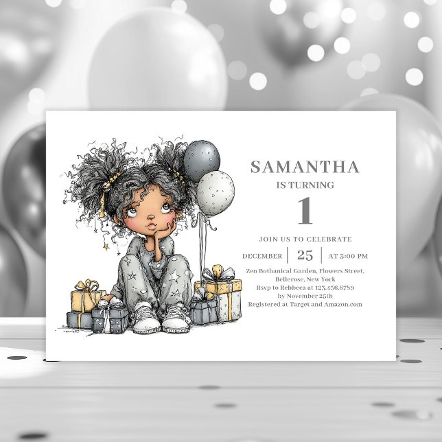Convite Chique Dourado para 10º Aniversário de Ado (Whimsical Teen Girl 10th Birthday Gold Chic invitation)