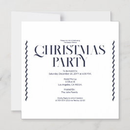 Convite Christmas Party Vintage Elegant blue Invitation