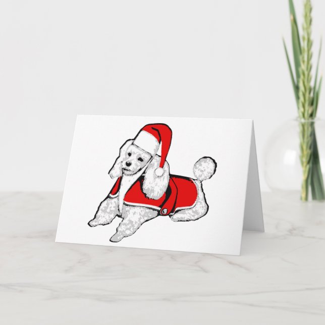 Convite christmas santa claus poodle (Frente)