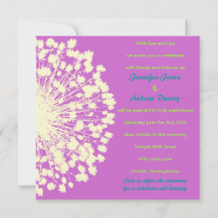 Convite Circular Retro Daisy Weding