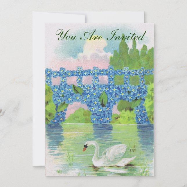 Convite Cisne Branco Vintage (Frente)