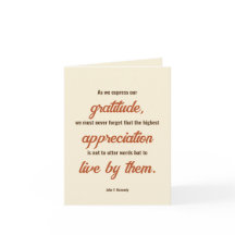 Citação de Ação de Graças do Janto John F. Kennedy