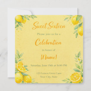 Convite "Cítrico" para Sweet 16