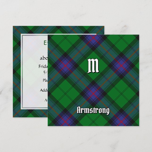 Convite Clan Armstrong Tartan (Frente/Verso)