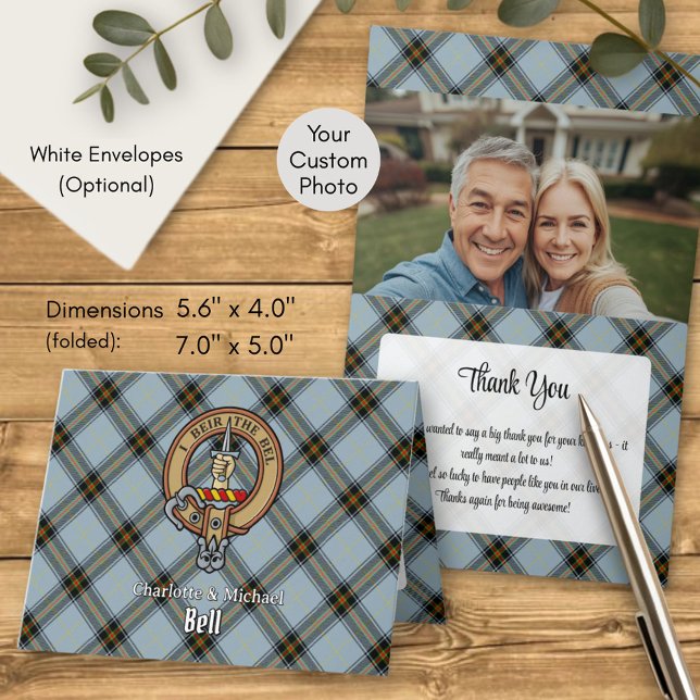 Convite Clan Bell Crest over Tartan (Criador carregado)