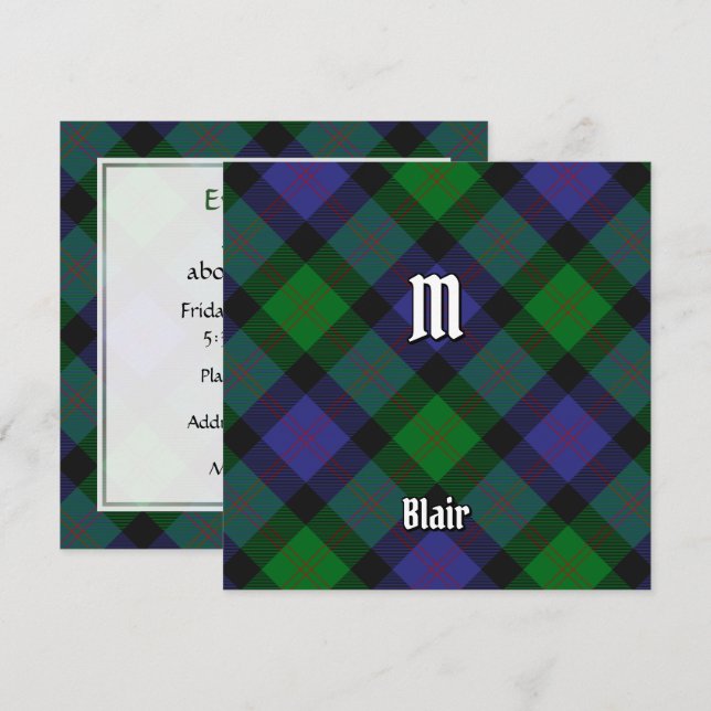 Convite Clan Blair Tartan (Frente/Verso)