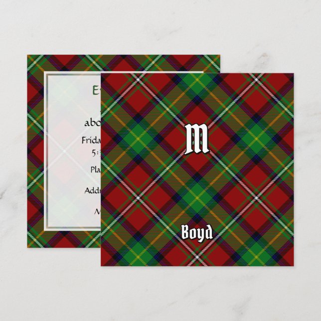 Convite Clan Boyd Tartan (Frente/Verso)