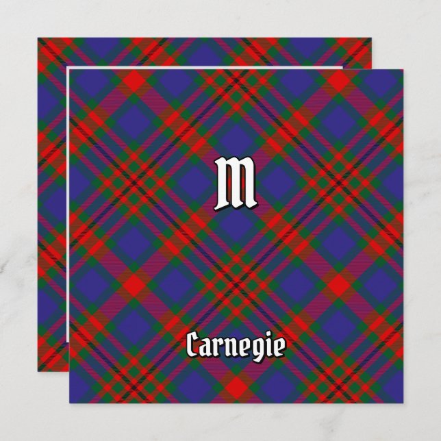 Convite Clan Carnegie Tartan (Frente/Verso)