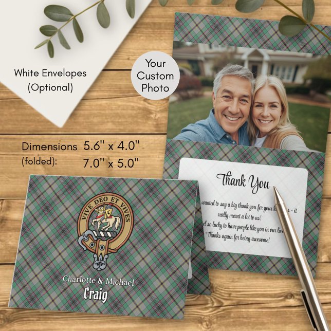 Convite Clan Craig Crest over Tartan (Criador carregado)