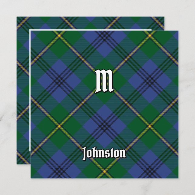 Convite Clan Johnston Tartan (Frente/Verso)