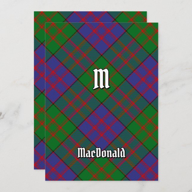 Convite Clan MacDonald Tartan (Frente/Verso)