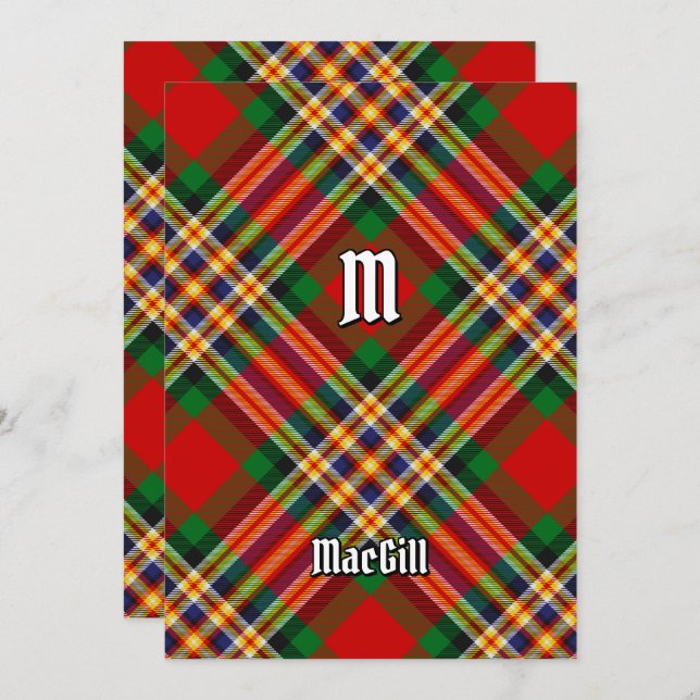 Convite Clan MacGill Tartan (Frente/Verso)