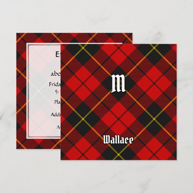 Convite Clan Wallace Tartan (Frente/Verso)