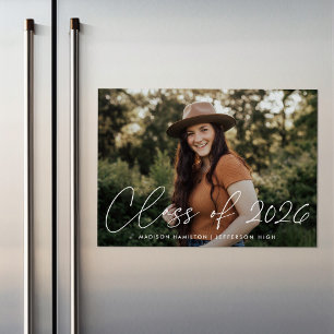Convite Classe de Graduação de Fotos com Script Branco M