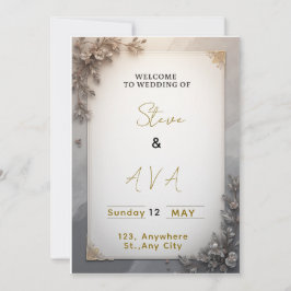 Convite Clássico Casamento Elegante 
