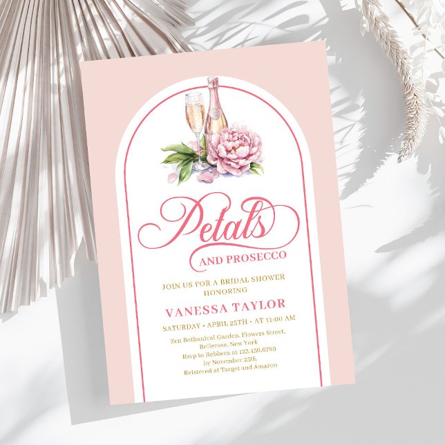 Convite clássico com blush e dourado para design d (Classic blush and gold invite boho arch design

)