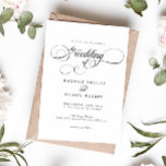 Convite Clássico De Casamento De Caligrafia Elegan<br><div class="desc">Convite Clássico De Casamento De Caligrafia Elegante</div>