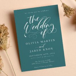 Convite Clássico De Casamento De Caligrafia Elegan