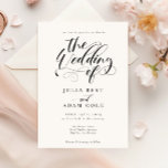 Convite Clássico De Casamento De Caligrafia Elegan<br><div class="desc">Convite Clássico De Casamento De Caligrafia Elegante</div>