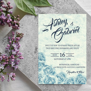 Convite Clássico de Casamento Floral Clássico Eleg