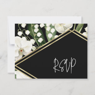 Convite clássico de lírio floral para casamento pr