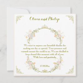 Convite Clássico de Ornamento Floral de Casamento 