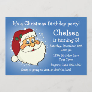 Convite clássico do aniversário do papai noel