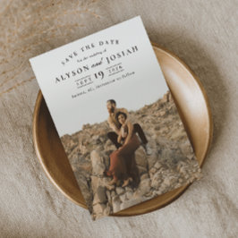 Convite Clássico Elegante Foto Casamento Salvar Data