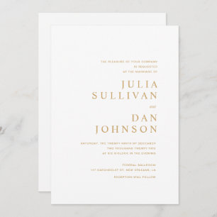Convite Clássico Moderno de Casamento Justificado
