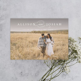 Convite Clássico Nomes de Tipografia Elegante Foto Casamen