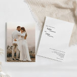 Convite Clássico para Casamento de Fotos Moderno<br><div class="desc">Este clássico convite de casamento de fotos é perfeito para o seu elegante casamento moderno. Esta design apresenta uma caligrafia simples preta em um fundo branco brilhante neutro para combinar com o seu casamento tradicional clássico ou o casamento de boho minimalista no primavera, verão, outono ou inverno. Por favor, sinta-se...</div>
