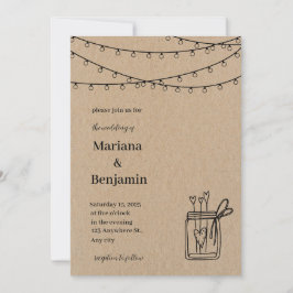 Convite Clássico para Casamento Marrom