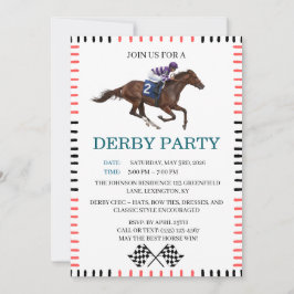 Convite Clássico para Festa de Derby de Corrida de