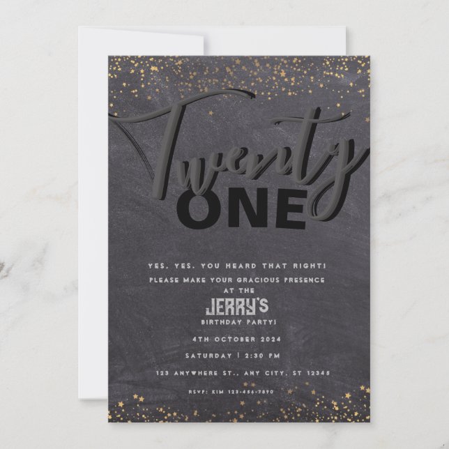 Convite clássico preto (Frente)