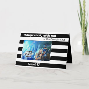 Convite Club Band Party Photo Invitation (Stripes)