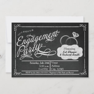 Convite Co-ed de Giz de Quadro-negro para Festa de
