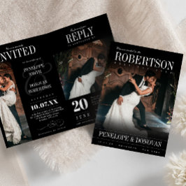 Convite Código QR da Revista de Fotografias Escuras em Um 