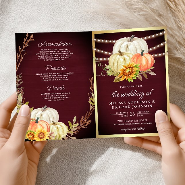 Convite Código QR de Casamento de Abóbora de Girassol de M (Criador carregado)