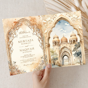 Convite Código QR do Arco do Antigo Palácio Árabe Casament