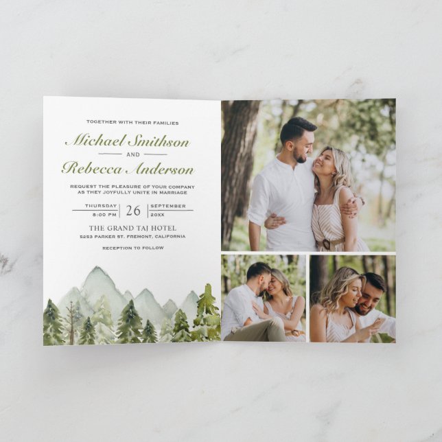 Convite Código QR do Casamento Floresta de Pinheiros da Mo (Interior)