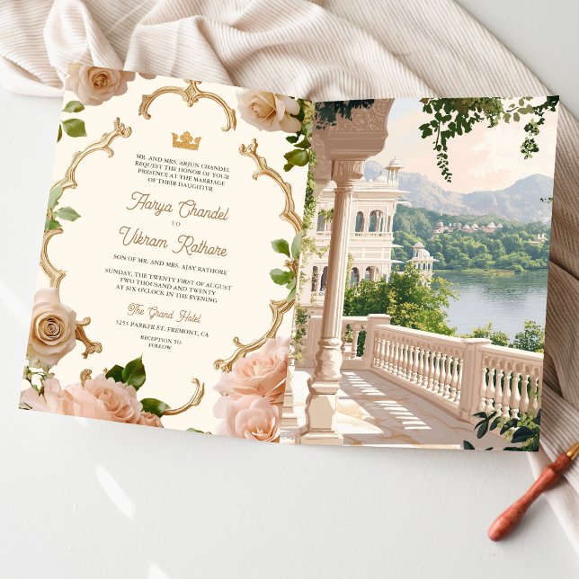 Convite Código QR do Casamento no Palácio do Lago Real de  (Criador carregado)