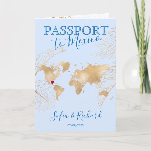 Convite Código QR do Mapa de Passaportes de Casamento de D (Frente)