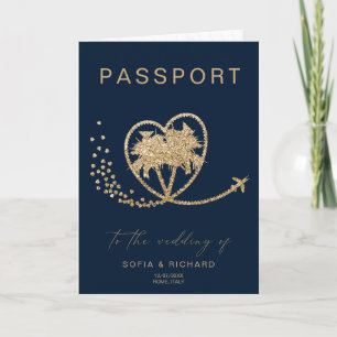 Convite Código QR do Mapa Mundial do Passaporte de Casamen