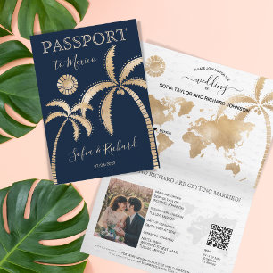 Convite Código QR do Passaporte Mundial de Casamento de De